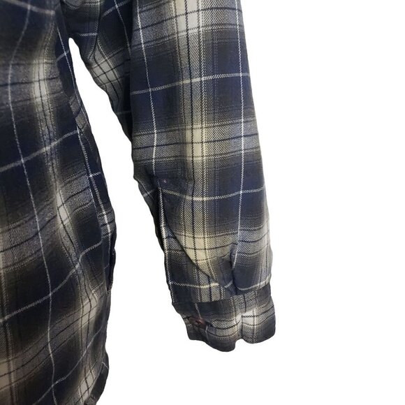 CE Schmidt Workwear Plaid Shacket Cotton Quilted Lined Blue Mens Medium - Picture 8 of 10